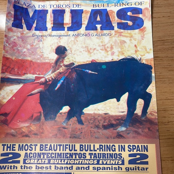 Authentic Vntg Poster: Bull Fights, Plaza de Toros, 1997, Mijas, Spain - Picture 2 of 3